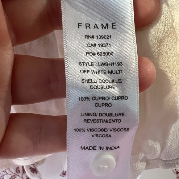 Frame Floral Pleated Blouse S - Picture 8 of 10